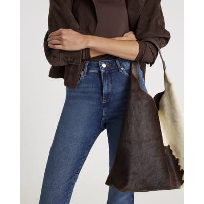 Blue High Rise Flared Jeans