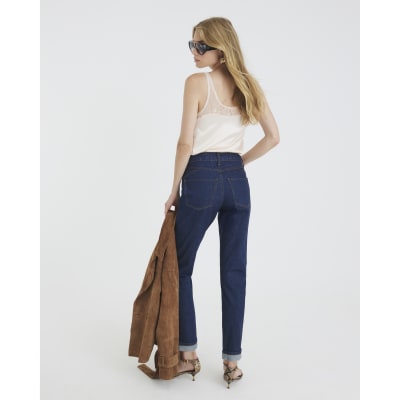 Blue High Rise Mom Jeans