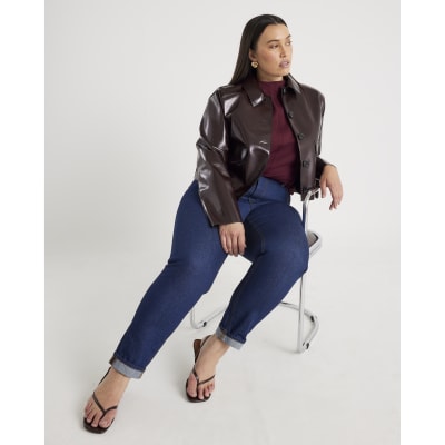 Blue High Rise Mom Jeans