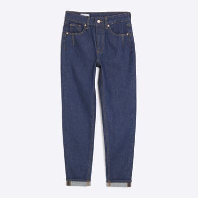 Blue High Rise Mom Jeans