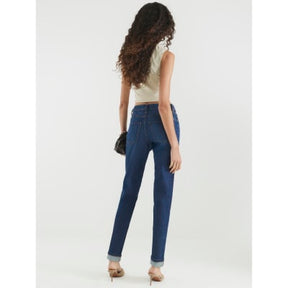 Blue High Rise Mom Jeans