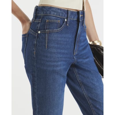 Blue High Rise Mom Jeans