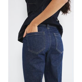 Blue High Rise Relaxed Flared Leg Jeans
