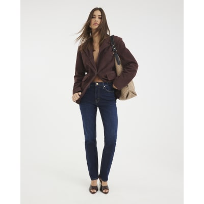 Blue High Rise Slim Fit Jeans