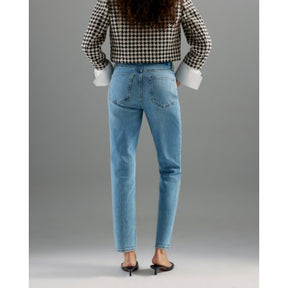 Blue High Rise Slim Fit Jeans