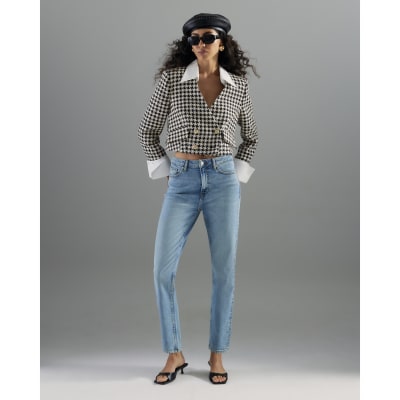 Blue High Rise Slim Fit Jeans