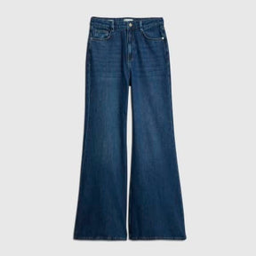 Blue High Rise Soft Wide Leg Jeans