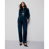 Blue High Rise Tapered Jeans