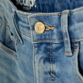 Blue High Rise Tummy Hold Sculpt Flared Jeans