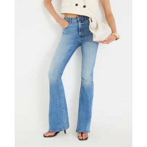 Blue High Rise Tummy Hold Sculpt Flared Jeans