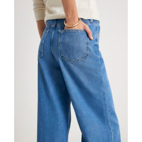 Blue High Rise Wide Leg Jeans