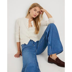 Blue High Rise Wide Leg Jeans