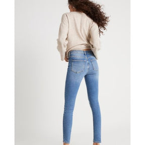Blue High Rise Zip front Skinny Jeans