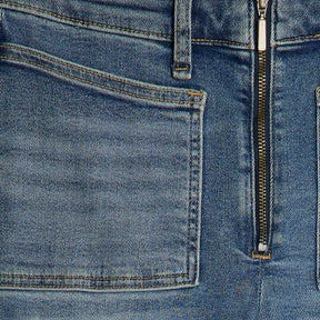 Blue High Rise Zip front Skinny Jeans