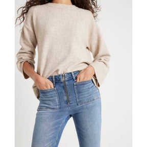 Blue High Rise Zip front Skinny Jeans