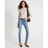 Blue High Rise Zip front Skinny Jeans