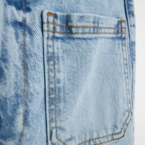 Blue high waisted front pocket wide leg jeans
