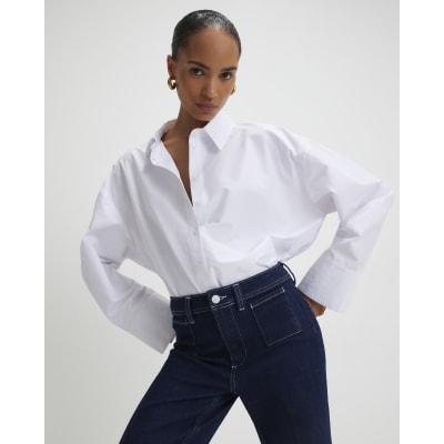 Blue High Waisted Relaxed Flare Jeans