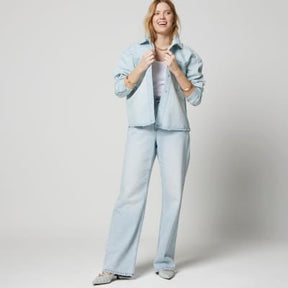 Blue high waisted relaxed straight fit jeans