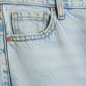 Blue high waisted relaxed straight fit jeans
