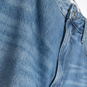 Blue high waisted relaxed straight leg jeans