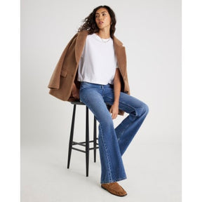 Blue High Waisted Relaxed Straight Leg Jeans