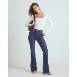 Blue High Waisted Sculpt Flare Jeans