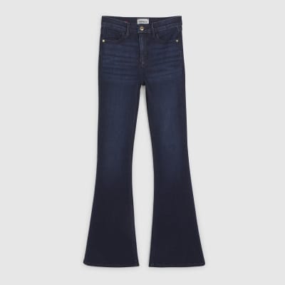 Blue High Waisted Sculpt Flare Jeans