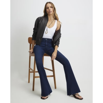 Blue High Waisted Sculpt Flare Jeans
