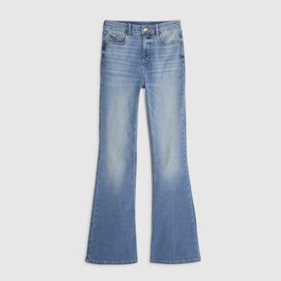 Blue High Waisted Sculpt Flared Jeans