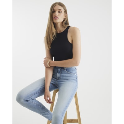 Blue High Waisted Sculpt Skinny Jeans
