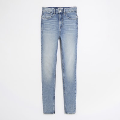 Blue High Waisted Sculpt Skinny Jeans
