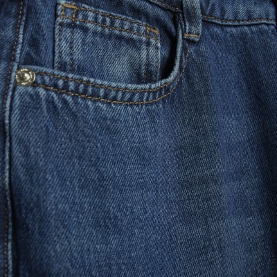 Blue High Waisted Soft Wide Leg Jeans