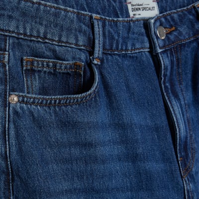 Blue High Waisted Soft Wide Leg Jeans