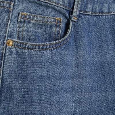 Blue High Waisted Soft Wide Leg Jeans
