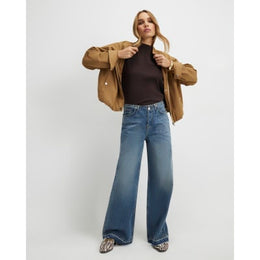Blue High Waisted Wide Leg Jeans