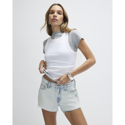 Blue Hotpant Denim Shorts