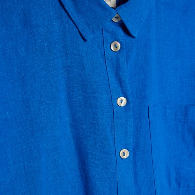 Blue Linen Blend Shirt