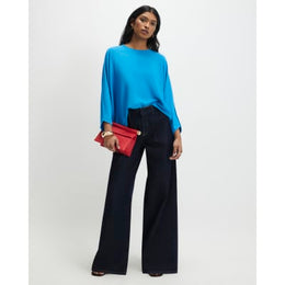 Blue Long Sleeve Batwing Top