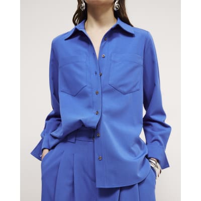 Blue Long Sleeve Tailored Shirt
