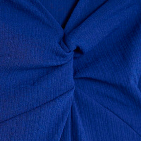 Blue Long Sleeve Twist Front Top