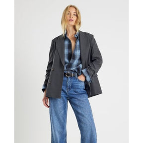 Blue Loose Fit Check Shirt