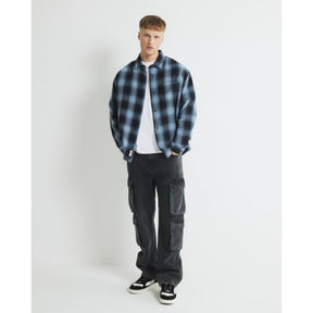 Blue Loose Fit Check Shirt