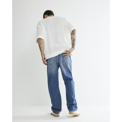 Blue Mid Baggy Fit Jeans