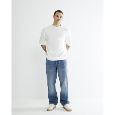 Blue Mid Baggy Fit Jeans