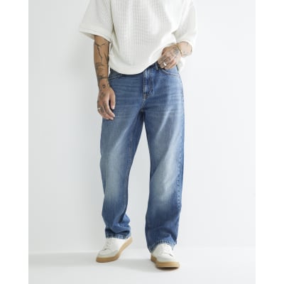 Blue Mid Baggy Fit Jeans