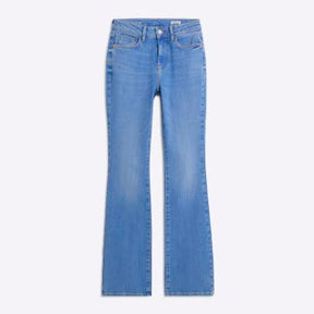 Blue Mid Rise Bootcut Jeans