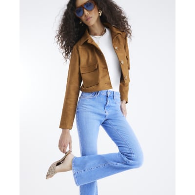 Blue Mid Rise Bootcut Jeans