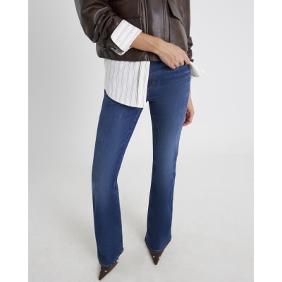 Blue Mid Rise Bootcut Jeans