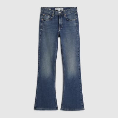 Blue Mid Rise Bootcut Jeans